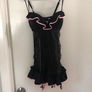 Lingerie NWT 34D black and pink sheer